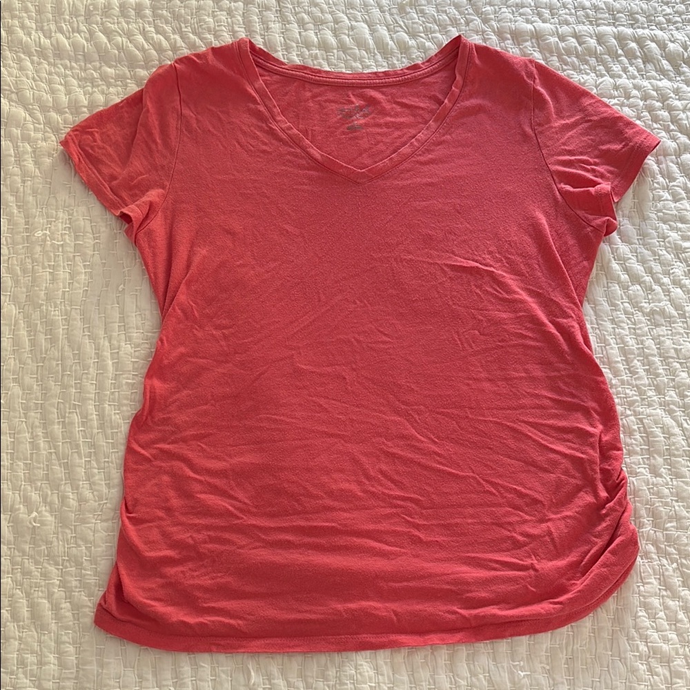 Women's maternity Pink V-Neck Top
